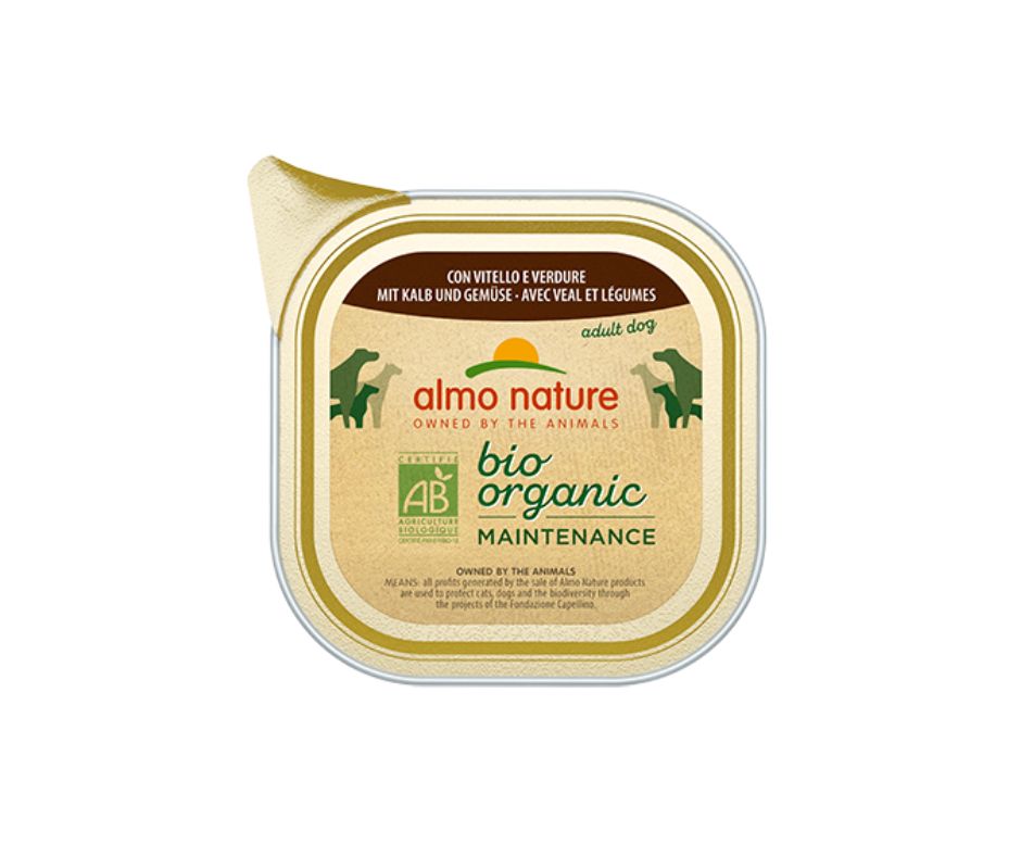 Almo Nature Bio Organic Vitello e Verdure 300g Vaschetta Cani