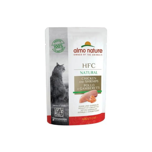 Almo Nature HFC Pollo e Gamberetti Natural 55g Bustina Gatti AdultiBustina Umido GattiAnimaliapet