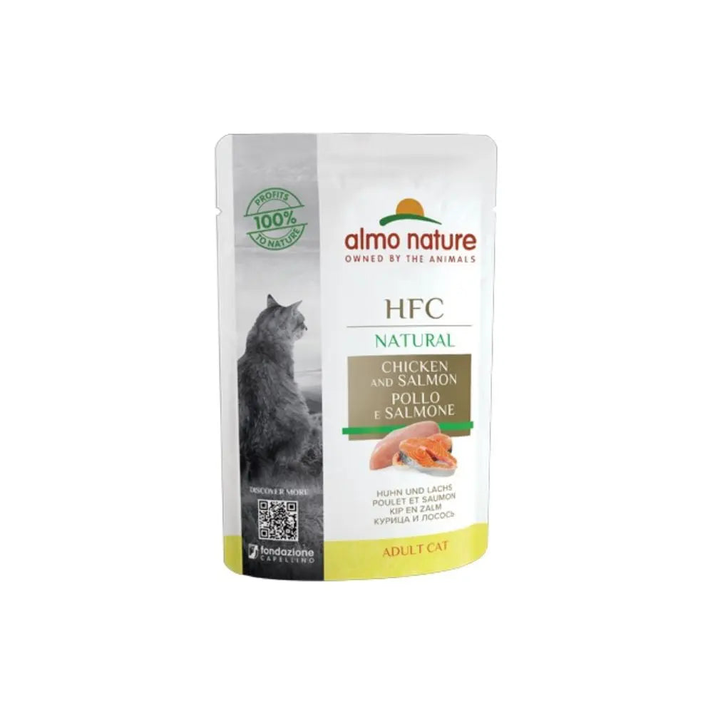 Almo Nature HFC Natural Con Pollo e Salmone 55g Bustina Gatti AdultiBustina Umido GattiAnimaliapet