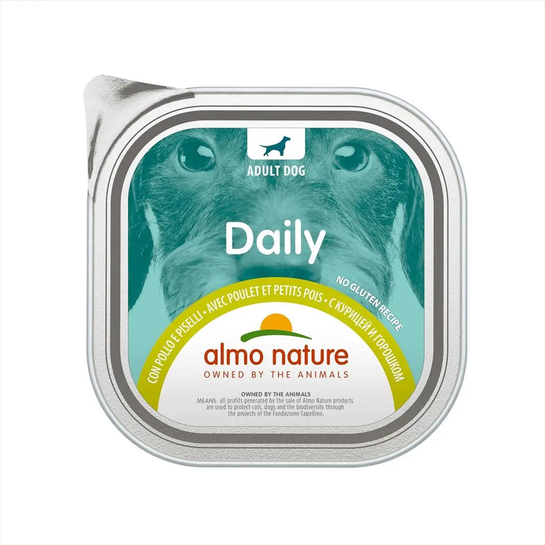 Almo Nature Daily Pollo e Piselli 300g Cani AdultiVaschetta Umido CaniAnimaliapet