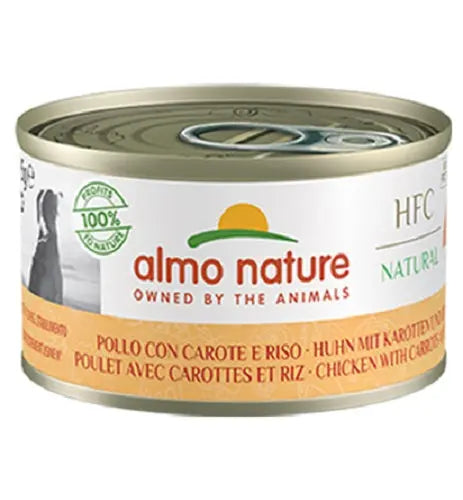 Almo Nature HFC Natural Pollo Carote e Riso 95g Lattina Cani AdultiLattina Umido CaniAnimaliapet