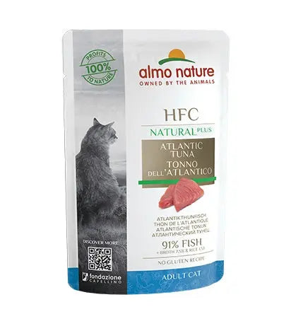 Almo Nature HFC Natural Plus Tonno dell Atlantico 55g Bustina Gatti AdBustina Umido GattiAnimaliapet