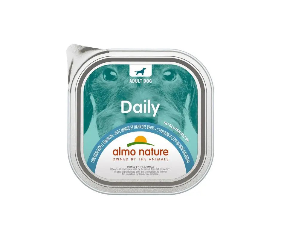 Almo Nature Daily Merluzzo e Fagiolini 100g Vaschetta Cani Adulti - Animaliapet