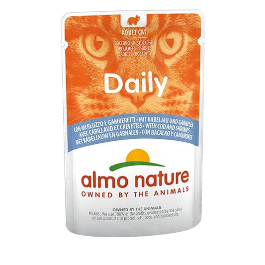 Almo Nature Daily Merluzzo e Gamberetti 70g Bustina Gatti Adulti