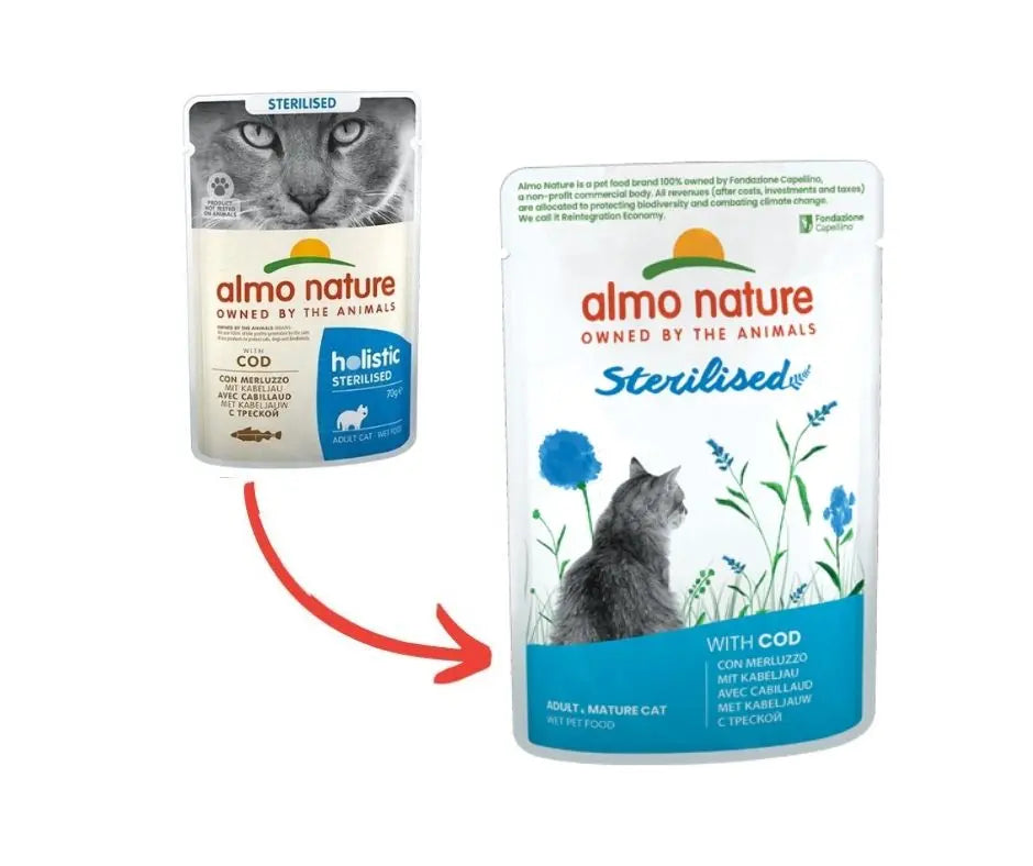 Almo Nature Holistic Sterilised con Merluzzo 70g Bustina Gatti Adulti - Animaliapet