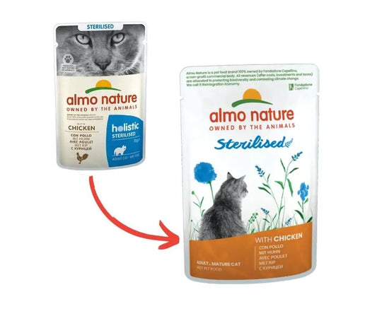 Almo Nature Holistic Sterilised con Pollo 70g Bustina Gatti Adulti - Animaliapet