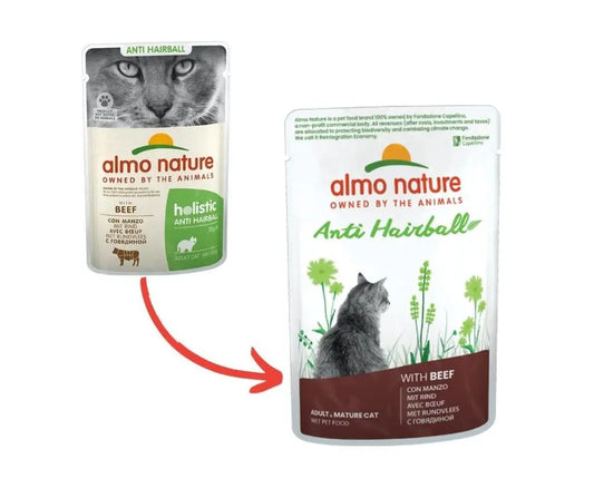 Almo Nature Holistic Anti Hairball con Manzo 70g Bustina Gatti Adulti - Animaliapet