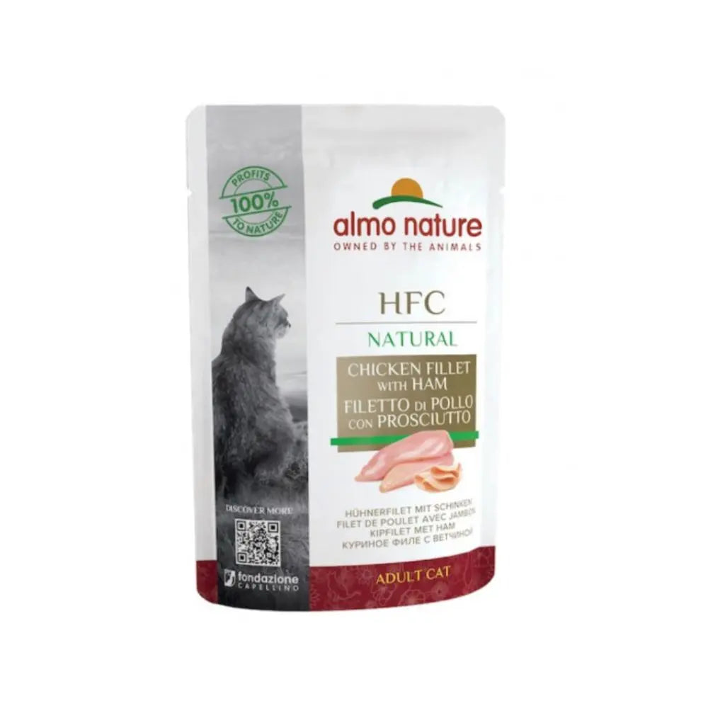 Almo Nature Hfc Natural Filetto Di Pollo Con Prosciutto 55g Gatti AdulBustina Umido GattiAnimaliapet