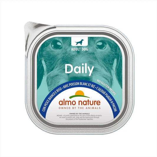 Almo Nature Daily Pesce Bianco e Riso 300g Vaschetta Cani Adulti - Animaliapet