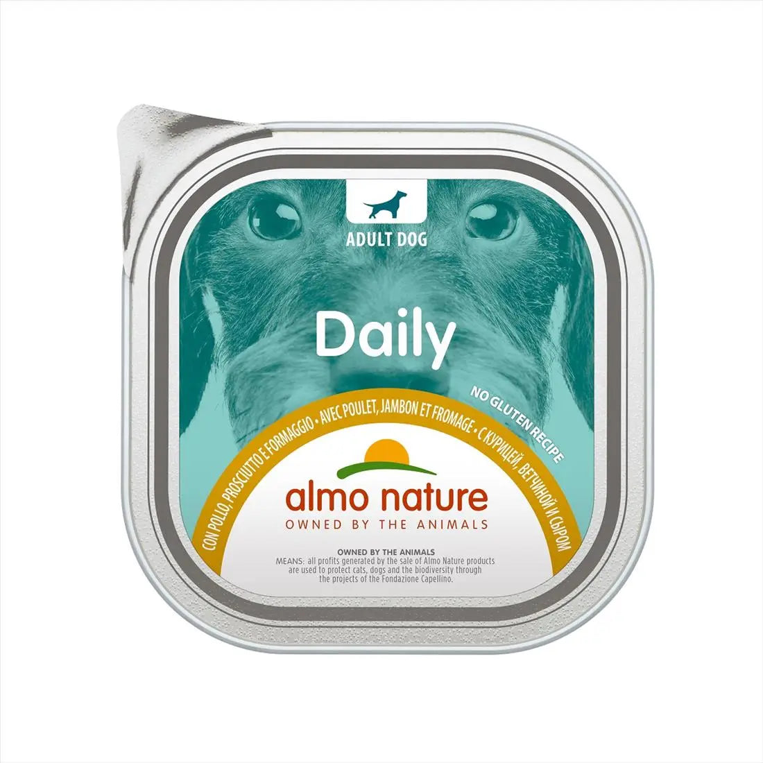 Almo Nature Daily Pollo Prosciutto e Formaggio 300g Cani AdultiVaschetta Umido CaniAnimaliapet