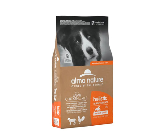 Almo Nature Holistic Agnello Pollo e Riso 12Kg Crocchette Cani Adulti Crocchette CaniAnimaliapet