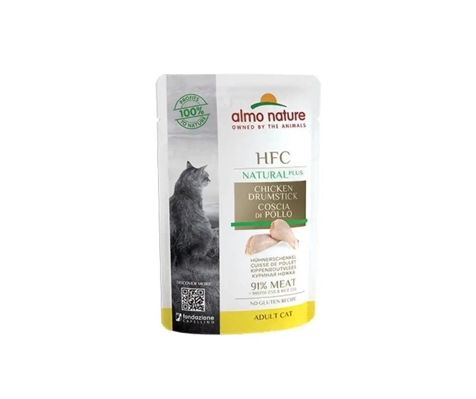 Almo Nature HFC Natural Plus Coscia di Pollo Bustina Da 55g Gatti Adulti - Animaliapet