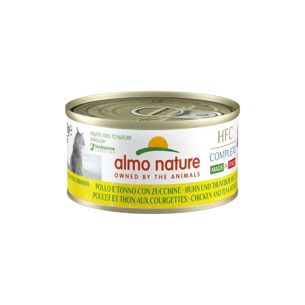 Almo Nature HFC Complete Pollo e Tonno con Zucchine Made in Italy 70g Lattina Gatti Adulti - Animaliapet