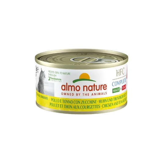 Almo Nature HFC Complete Pollo e Tonno con Zucchine Made in Italy 70g Lattina Gatti Adulti - Animaliapet