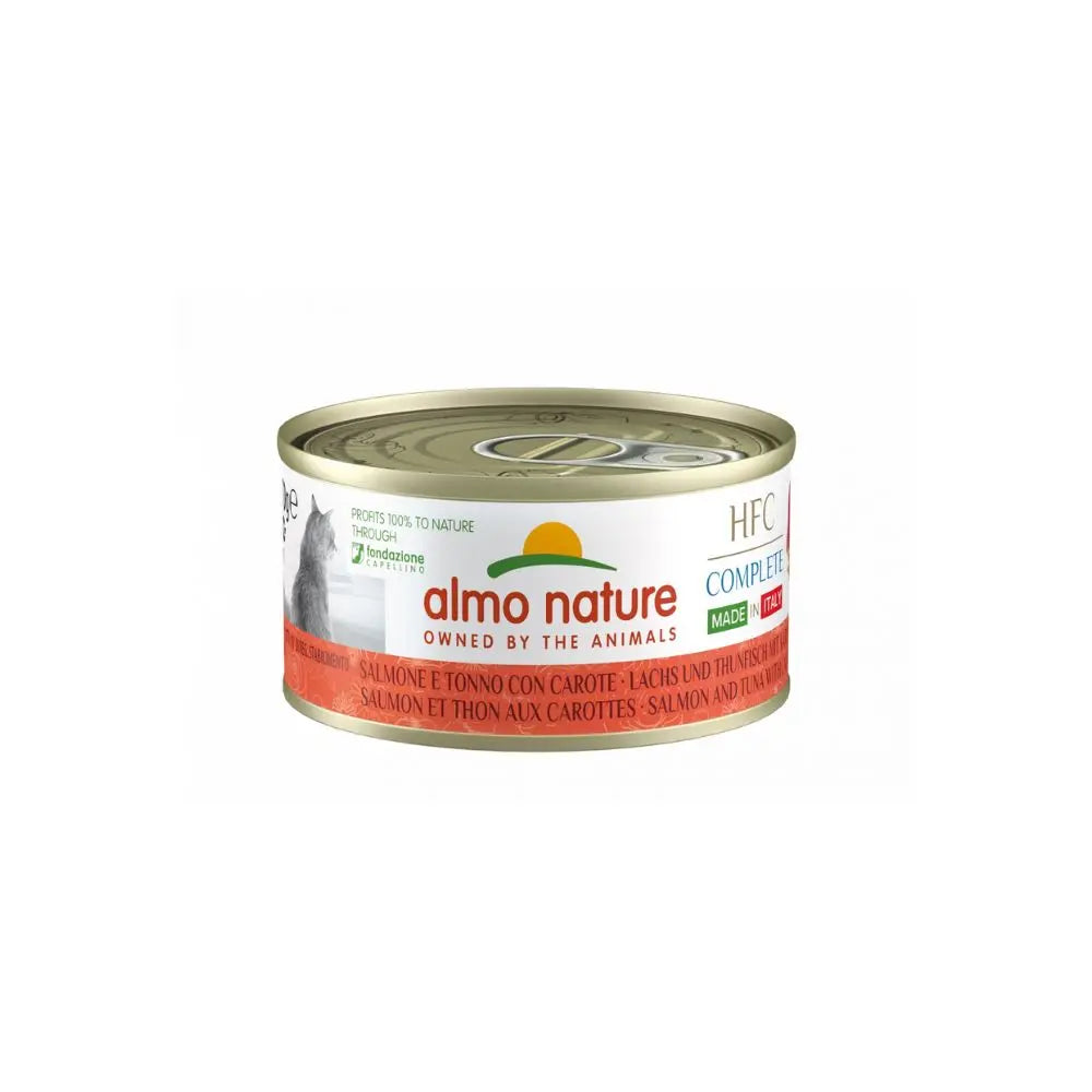 Almo Nature HFC Complete Salmone e Tonno Con Carote 70g Lattina Gatti Adulti - Animaliapet