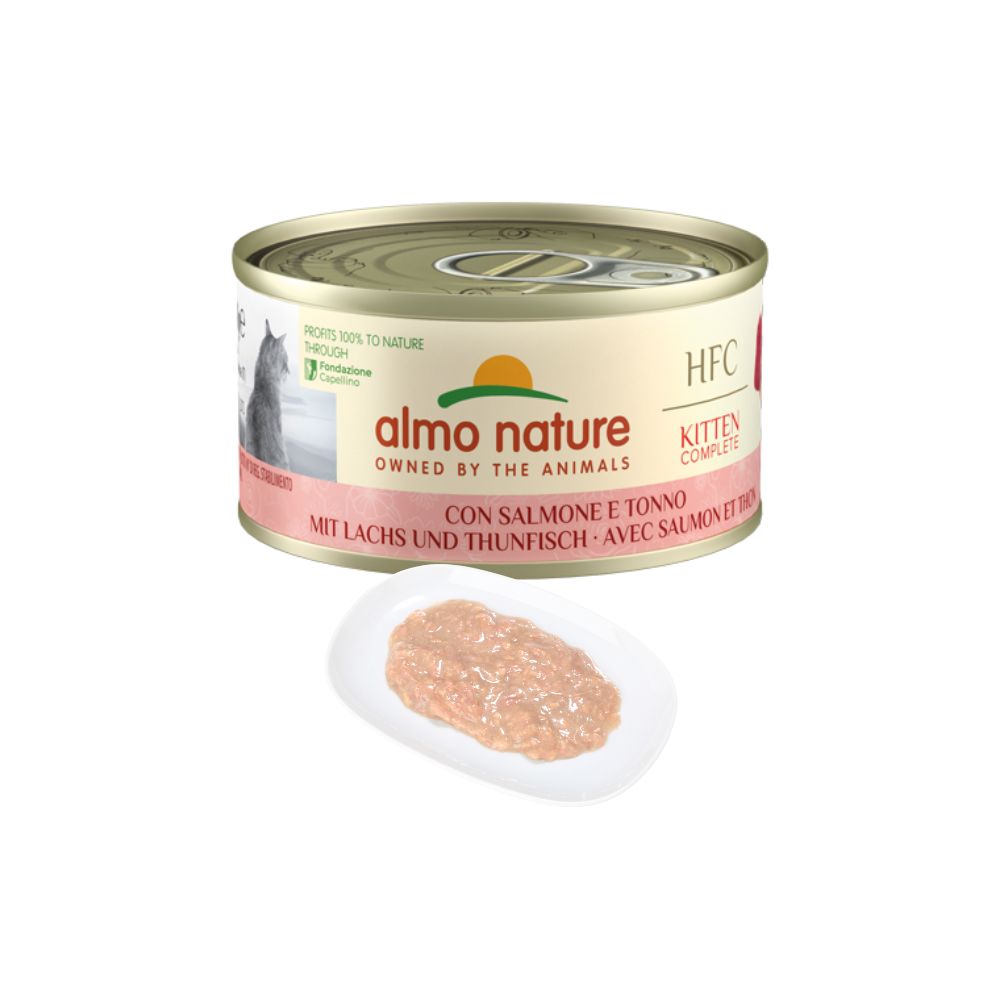 Almo Nature HFC Complete Kitten Salmone e Tonno 70g Lattina Gattini