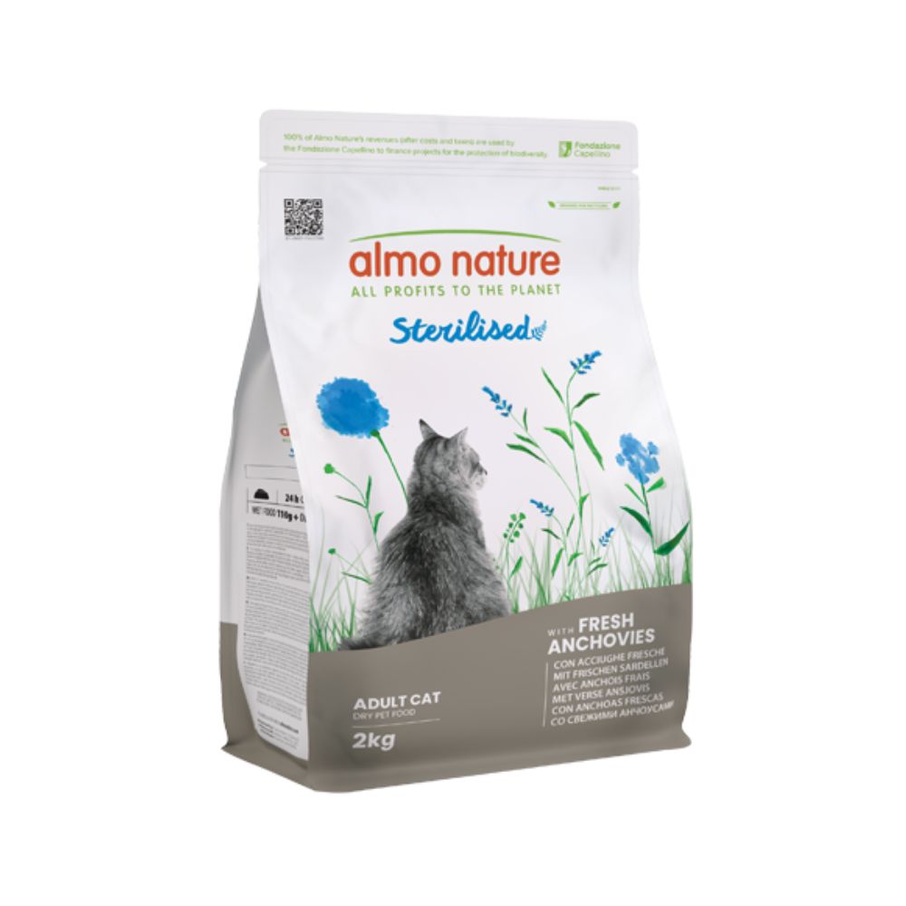 Almo Nature Holistic Sterilised Acciughe Fresche 2kg Crocchette Gatti - Animaliapet