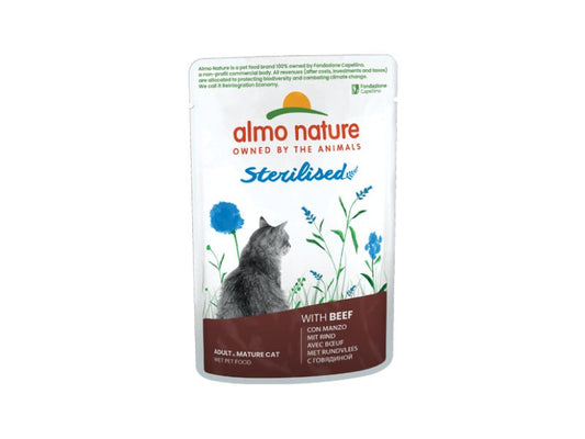 Almo Nature Holistic Sterilised con Manzo 70g Bustina Gatti Adulti - Animaliapet