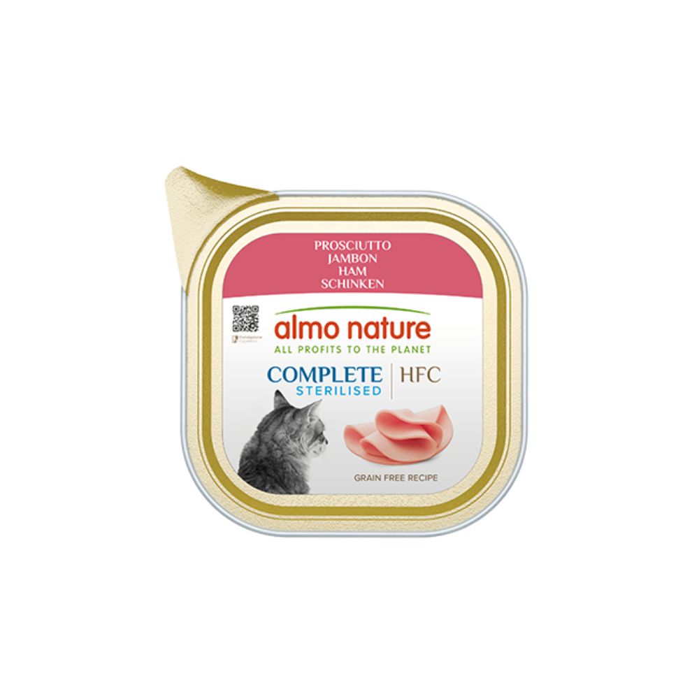 Almo Nature HFC Complete Sterilised Prosciutto 85g Vaschetta Gatti Adulti - Animaliapet