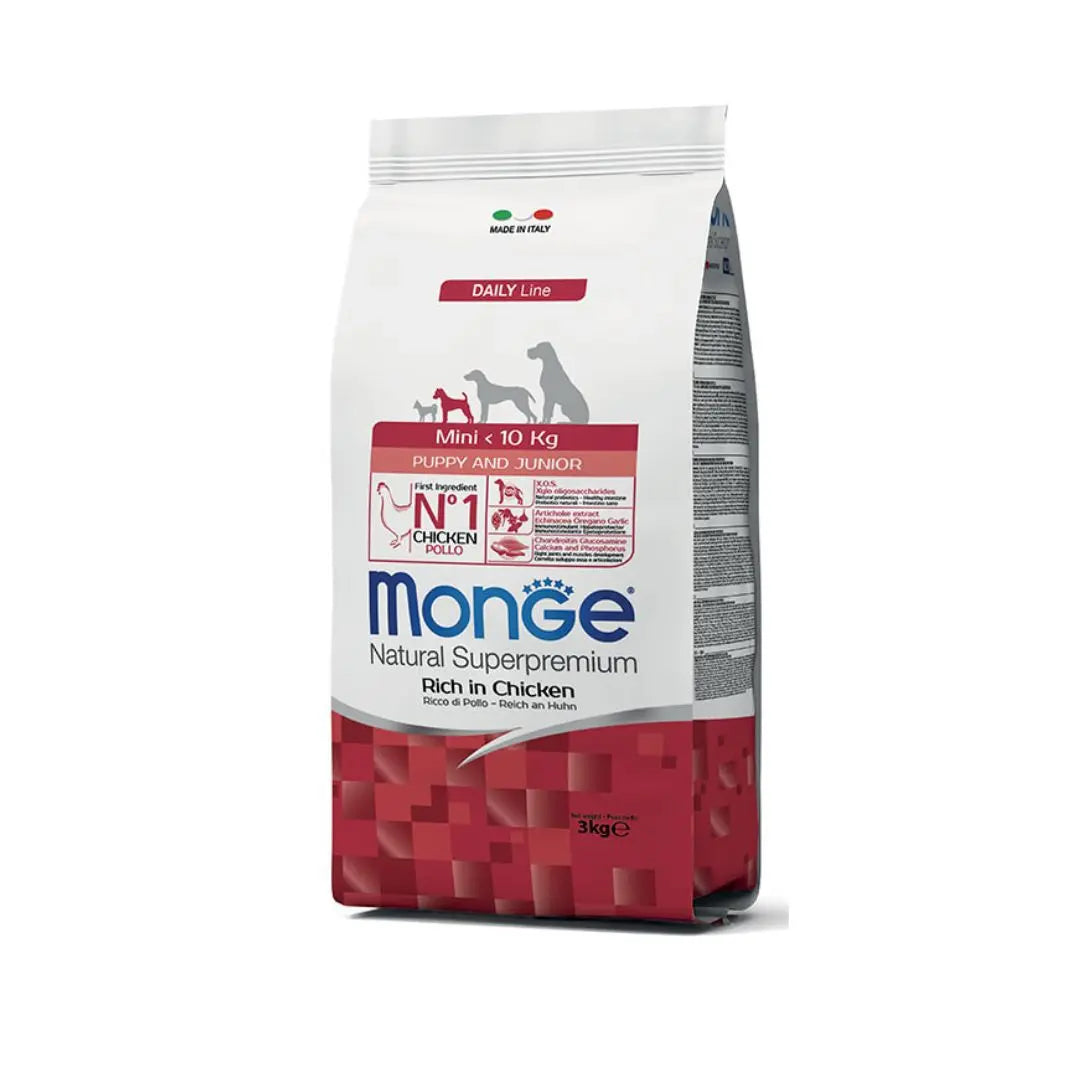 Monge Daily Line Mini Puppy e Junior Pollo 3Kg Crocchette CaniCrocchette CaniAnimaliapet