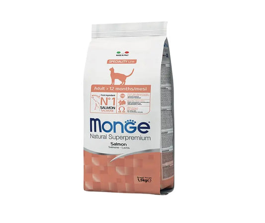 Monge Natural Salmone Adult 1.5Kg Crocchette Gatti - Animaliapet