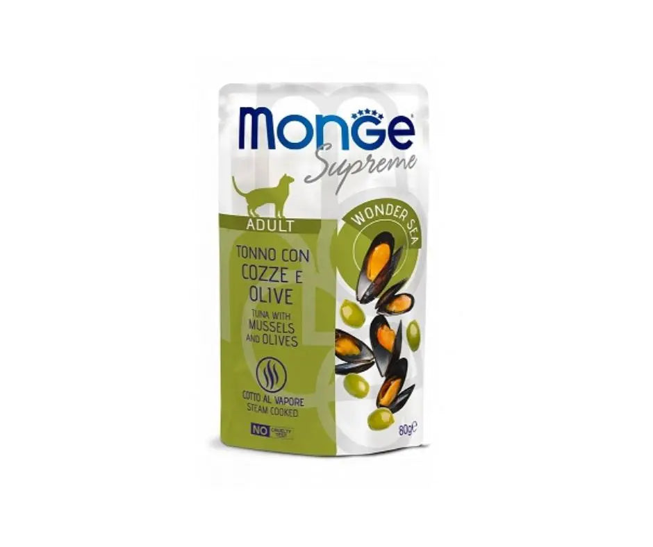 Monge Supreme Adult Tonno Cozze e Olive Bustine 80g Gatti - Animaliapet