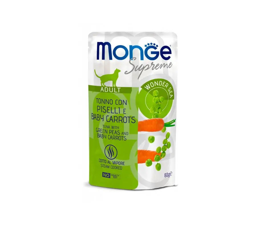 Monge Supreme Adult Tonno Piselli e Carote Bustine 80g Gatti - Animaliapet