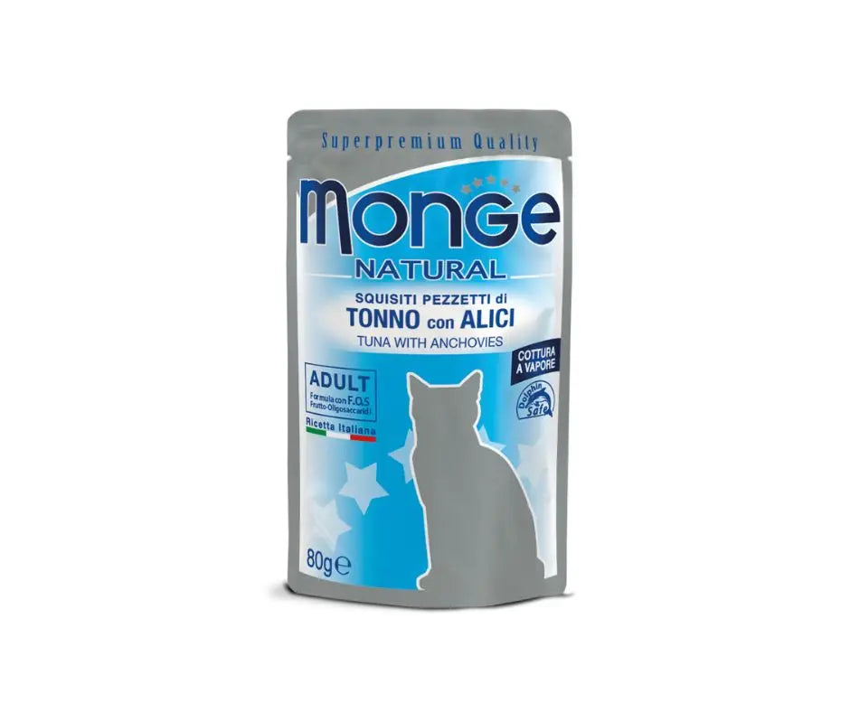 Monge Superpremium Tonno Con Alici Bustine da 80g Gatti AdultiBustina Umido GattiAnimaliapet