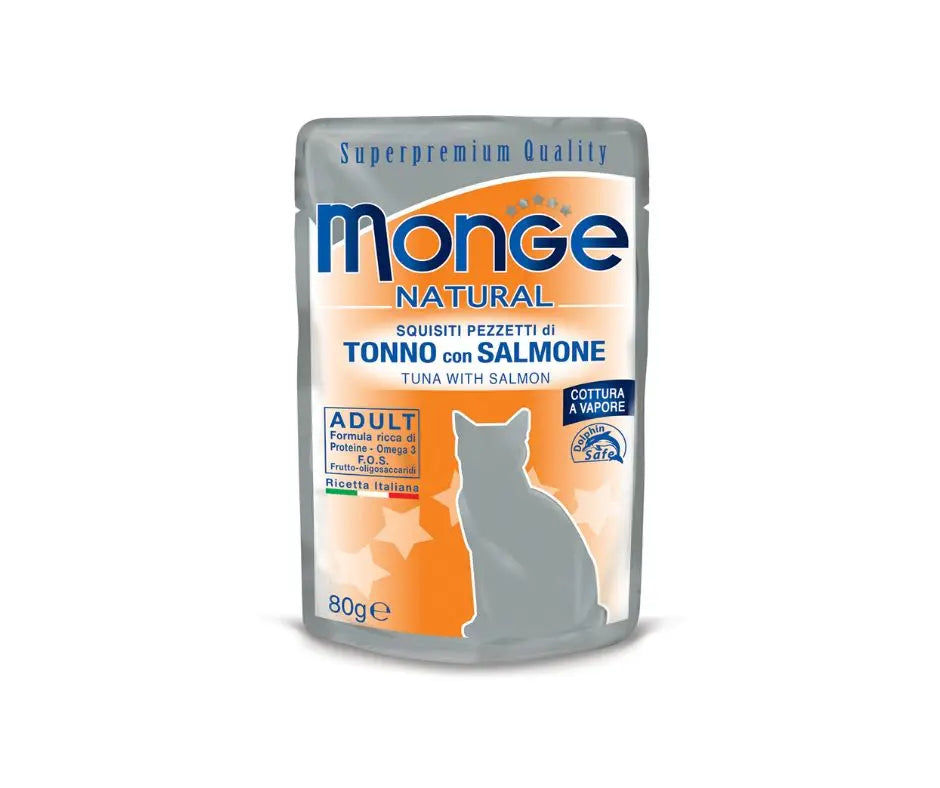 Monge  Superpremium Tonno Con Salmone Adult Bustine 80g Gatti AdultiBustina Umido GattiAnimaliapet