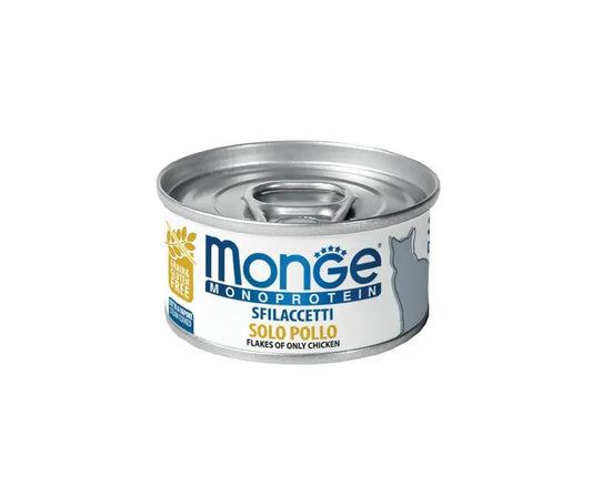 Monge Sfilaccetti Monoprotein Solo Pollo Lattina 80g Gatti AdultiLattina Umido GattiAnimaliapet