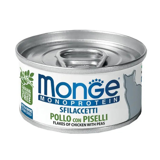 Monge Sfilaccetti Monoprotein Pollo Con Piselli Lattina 80g Gatti AdulLattina Umido GattiAnimaliapet