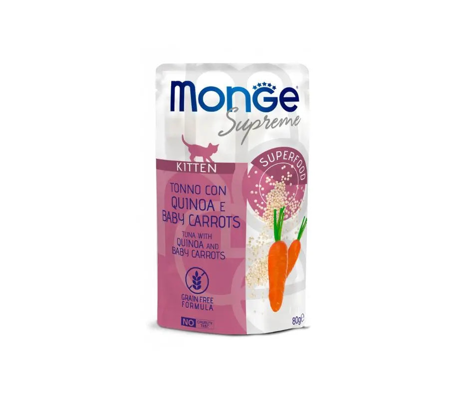 Monge Supreme Kitten Tonno Quinoa e Carote Bustine 80g Kitten - Animaliapet