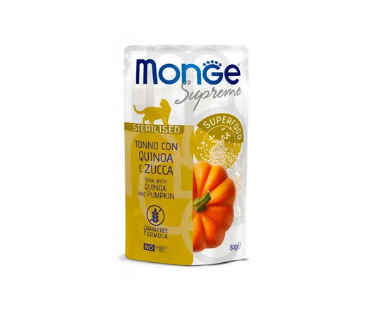 Monge Supreme Sterilised Tonno Quinoa e Zucca Bustine 80g Gatti - Animaliapet