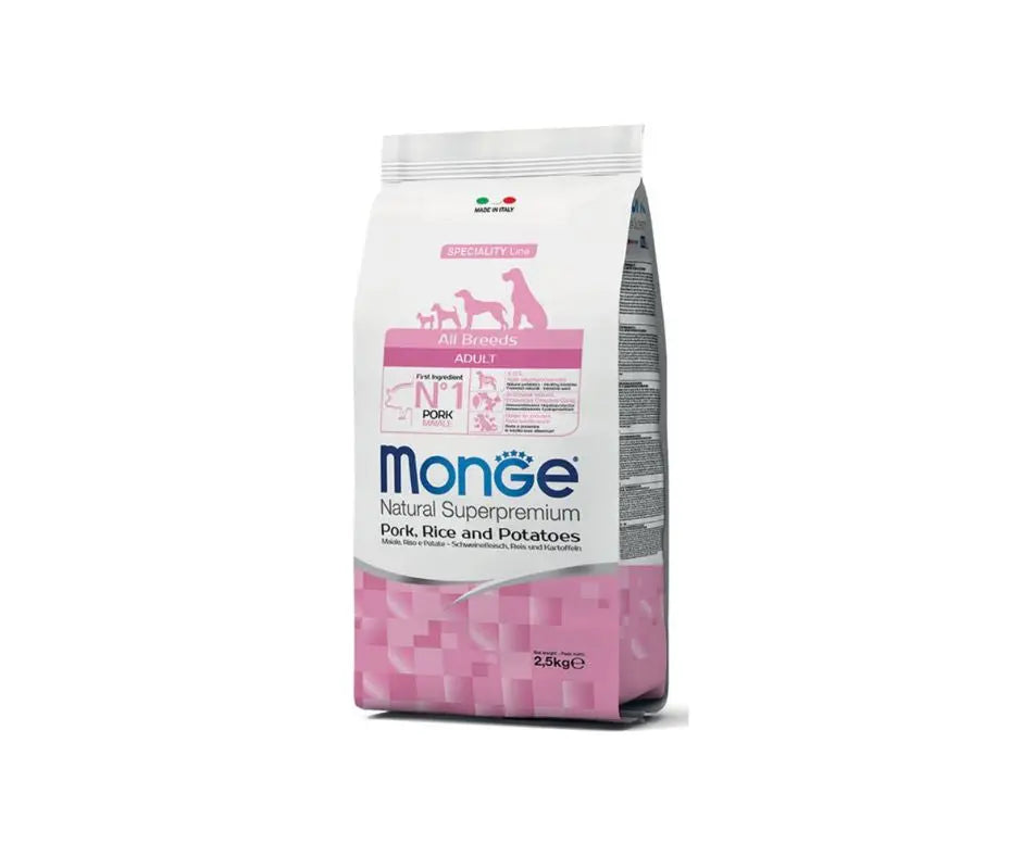 Monge Adult Maiale Riso e Patate 2,5Kg Crocchette Cani - Animaliapet