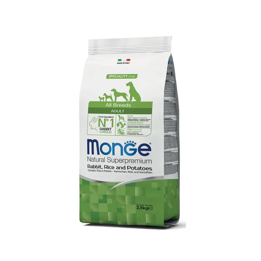 Monge All Breed Adult Coniglio Riso e Patate 2,5Kg Crocchette CaniCrocchette CaniAnimaliapet