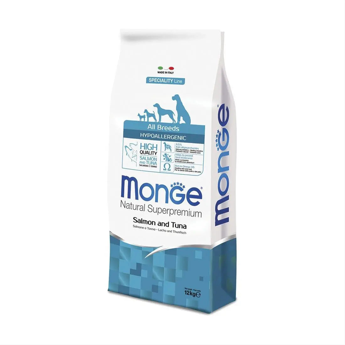 Monge Hypoallergenic Salmone e Tonno 12Kg Crocchette Cani Monge