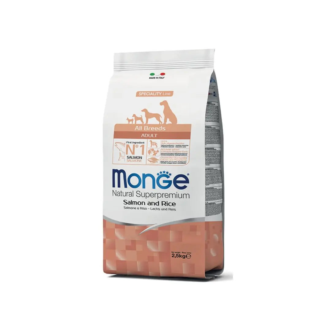 Monge Speciality Line Adult All Breeds Salmone e Riso 2.5Kg CrocchetteCrocchette CaniAnimaliapet