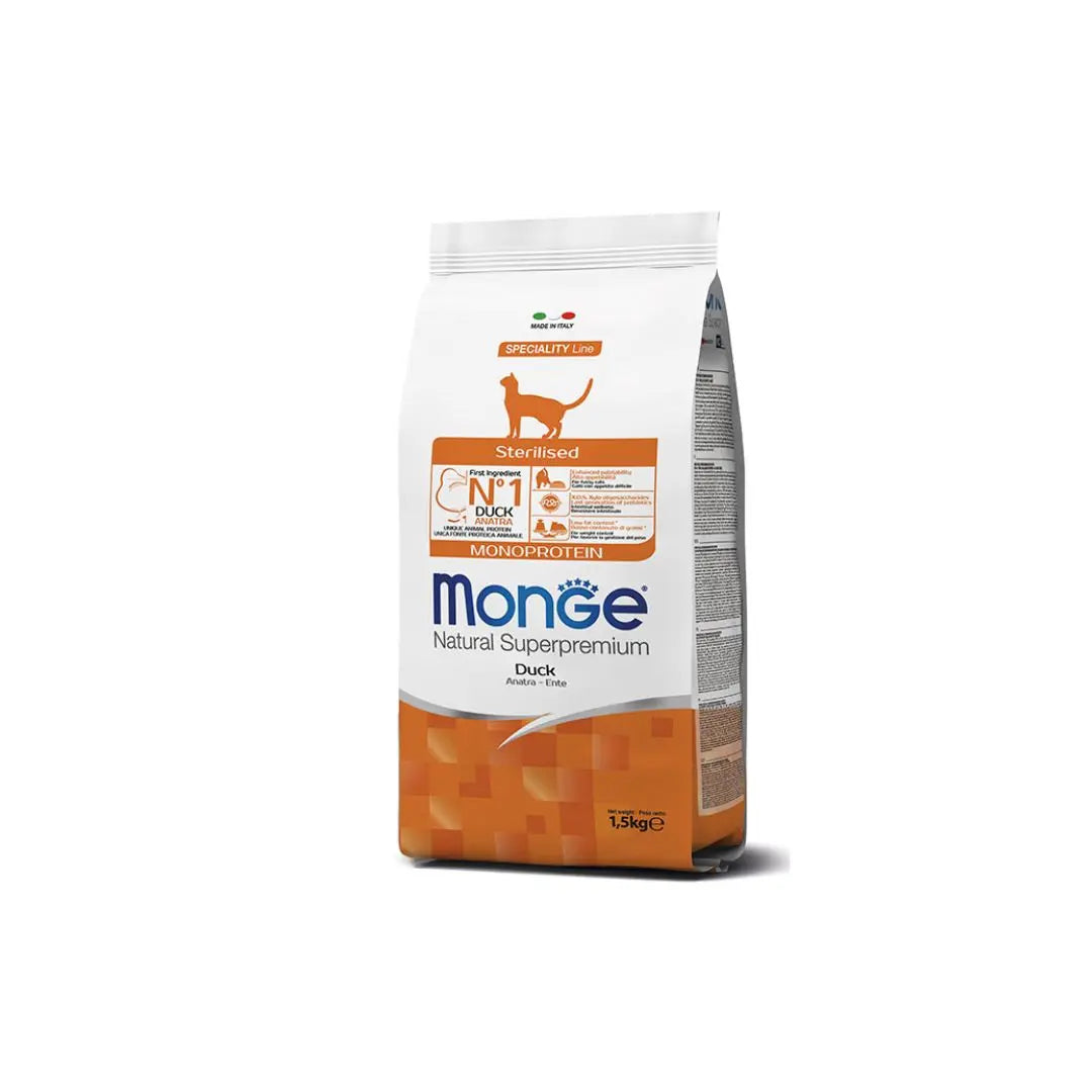 Monge Sterilised Monoprotein Anatra 1.5Kg Crocchette GattiCrocchette GattiAnimaliapet