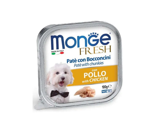 Monge Fresh Pollo Paté e Bocconcini Vaschetta 100g Cani AdultiVaschetta Umido CaniAnimaliapet