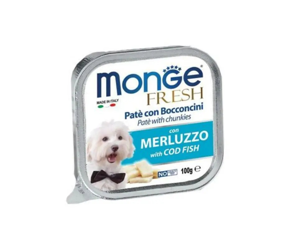 Monge Fresh Merluzzo Paté e Bocconcini Vaschetta 100g Cani Adulti - Animaliapet