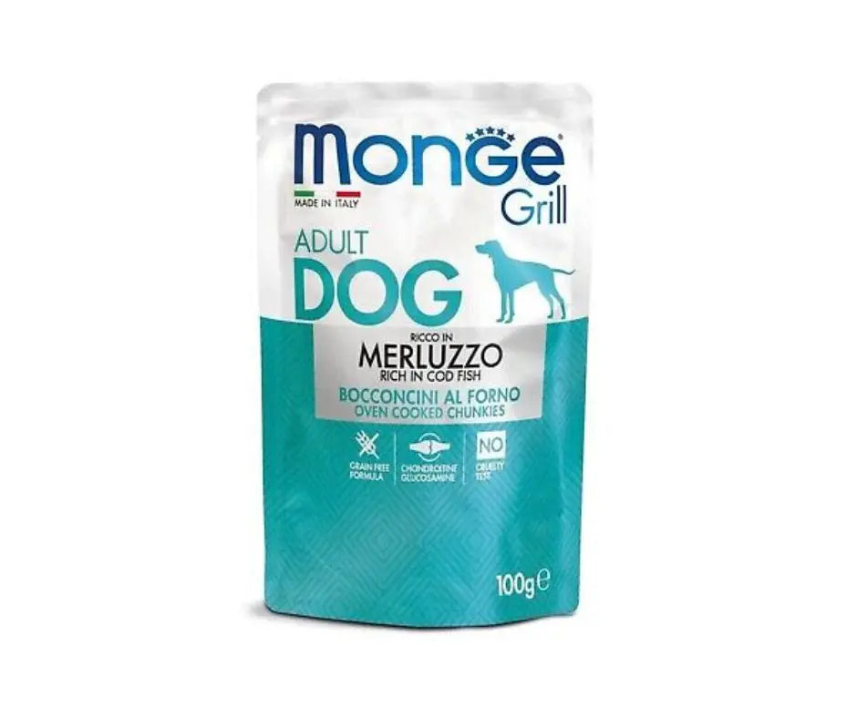 Monge Grill Bocconcini Con Merluzzo Bustine Da 100g Cani Adulti Monge