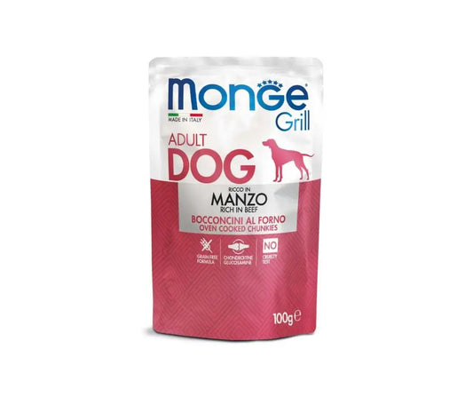 Monge Grill Bocconcini Con Manzo Bustine Da 100g Cani Adulti Monge