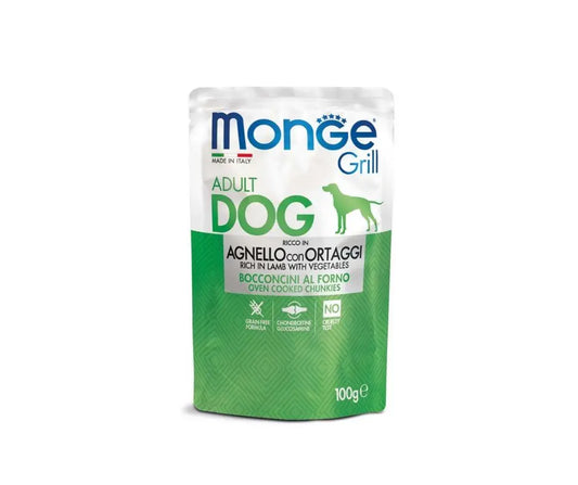 Monge Grill Bocconcini Con Agnello e Verdure Bustine Da 100g Cani Adulti Monge