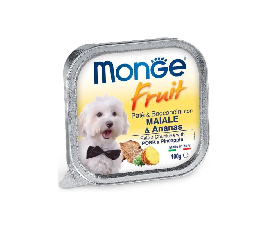 Monge Fruit Maiale e Ananas Patè e Bocconcini Vaschetta 100g Cani - Animaliapet