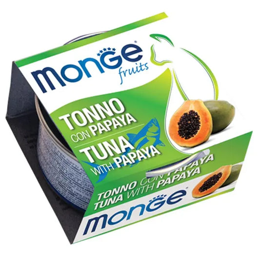 Monge Fruits Tonno con Papaya Lattina 80g Gatti AdultiLattina Umido GattiAnimaliapet