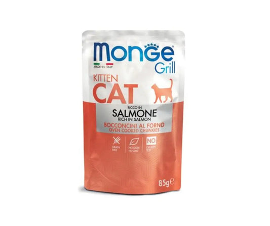 Monge Grill Kitten Cat Bocconcini di Salmone al forno 85g Bustina GattBustina Umido GattiAnimaliapet