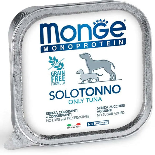 Monge Monoprotein Patè Solo Con Tonno Vaschette Da 150g Cani AdultiVaschetta Umido CaniAnimaliapet