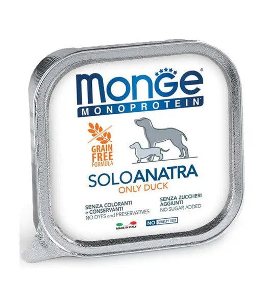 Monge Monoprotein Patè Solo Con Anatra Vaschette Da 150g Cani Adulti - Animaliapet