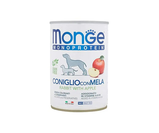 Monge Monoprotein Patè Coniglio Con Mela Scatolette Da 400g Cani Adulti - Animaliapet