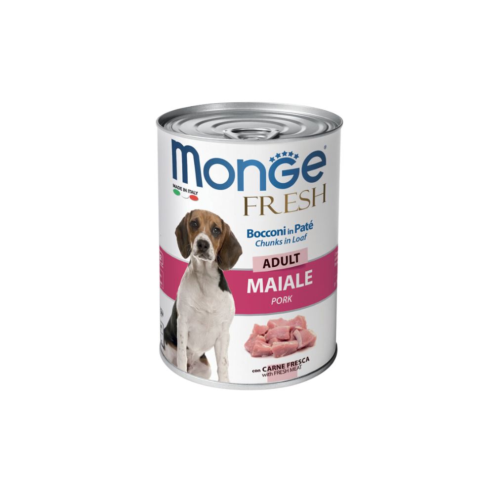 Monge Fresh Bocconi In Paté Con Maiale 400g Lattina Cani Adulti